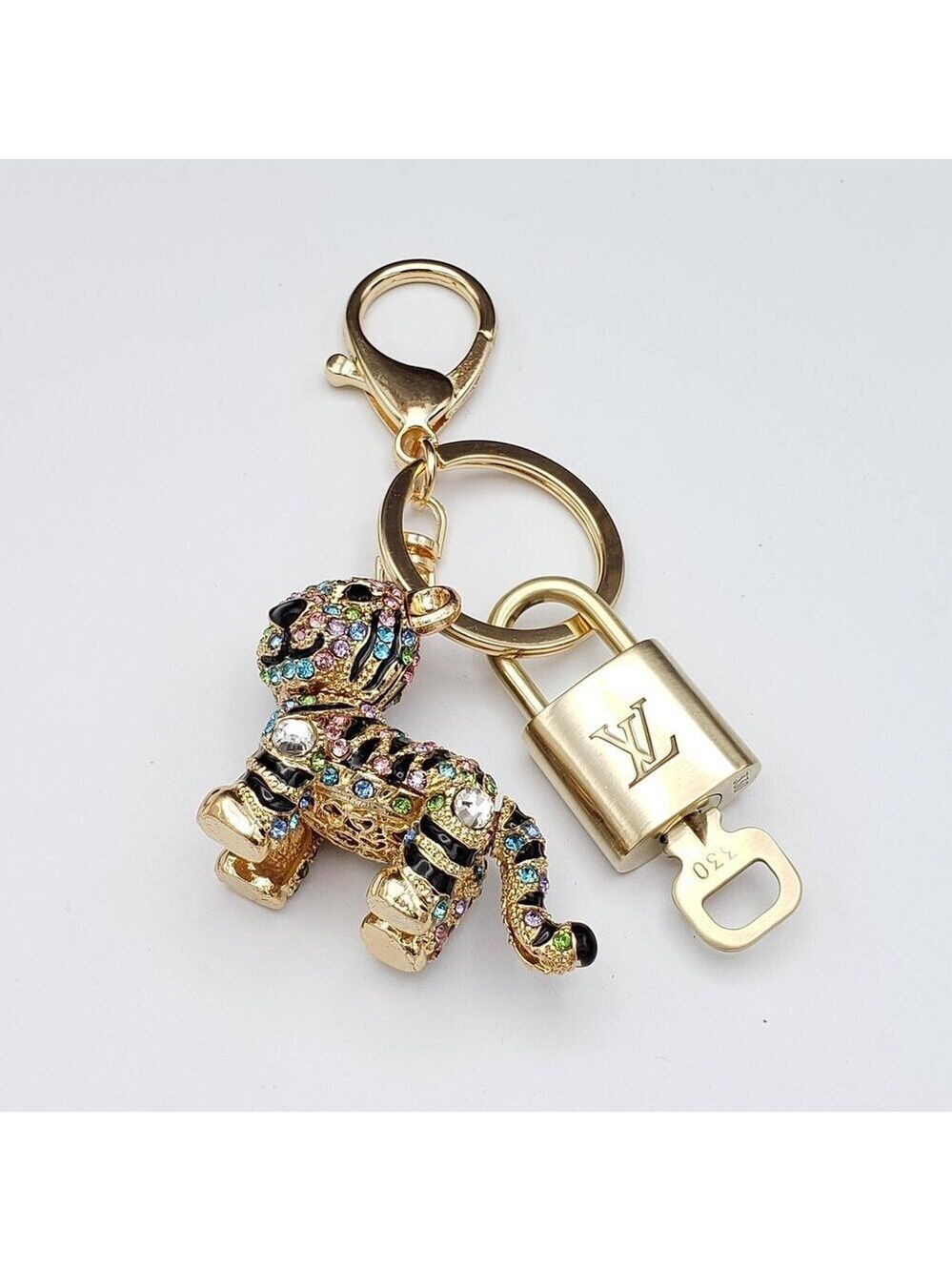 Louis Vuitton Gold Padlock 🔒 Key Set Authentic LV w/Unbranded Lion Keychain